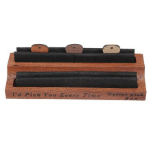 Guitar Pick Holder Set with 3 Wooden Pick,natural Wood Guitar Pick Display Case Mini Guitar Storage