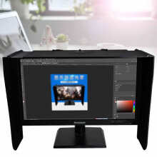 Monitor Bonnet Sunshade, 17 28 inch Screen Sun Visor, Retractable 41 71cm, 3 sided Enclosure