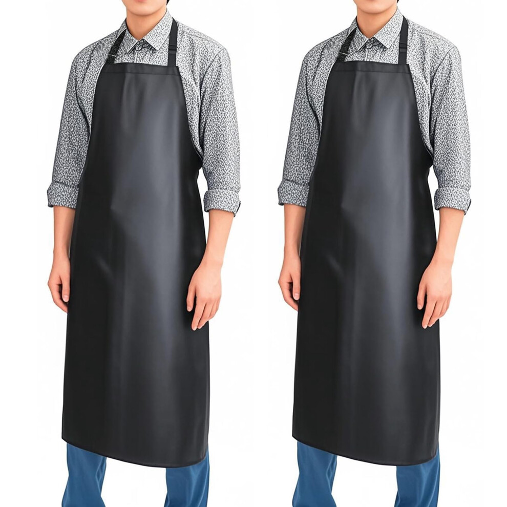 2Piece Waterproof Rubber Vinyl Apron 36.6 Inch For Dishwasher Lab Butcher Cooking Kitchen 820064751751
