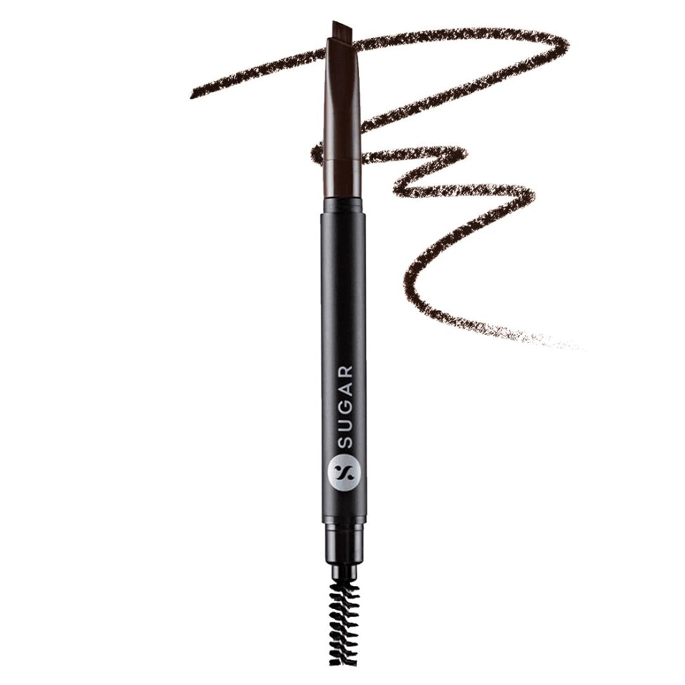 Sugar Cosmetics Brown Arch Arrival Brow Definer | Brow Pencil With Spoolie | Lasts Upto 12Hrs | Pigmented Eyebrow Pencil | Long Lasting & Natural Finis