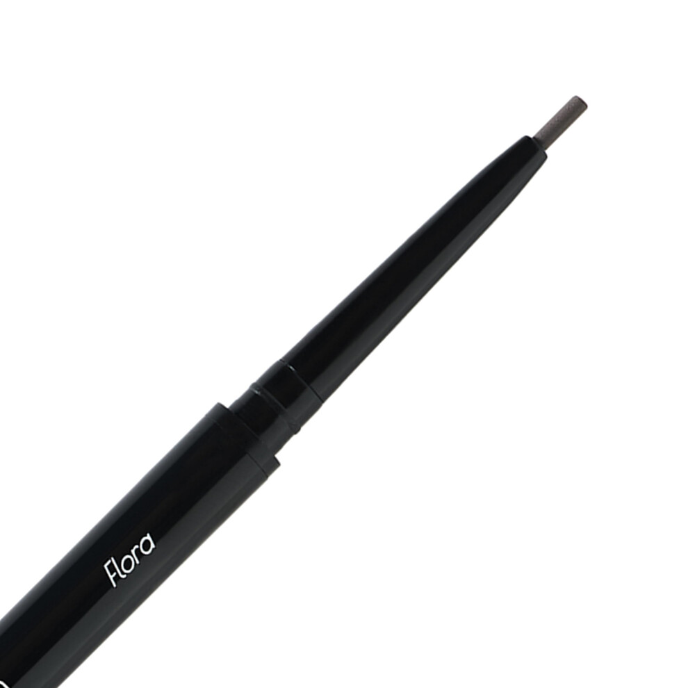 Eye Embrace Flora Micro Tip Pen: Dark Brown-Gray Ultra-Fine Eyebrow Pencil Waterproof Double-Ended Automatic Tip & Spoolie Brush Cruelty-Free