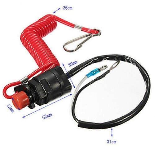 Boat Motor Emergency Kill Stop Switch for / Outboard Stop Kill Switch with Lanyard 1