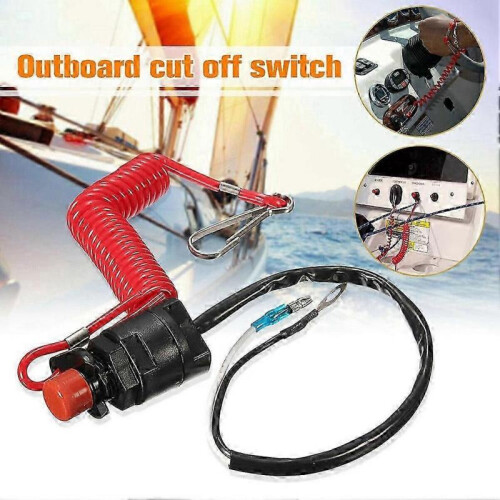 Boat Motor Emergency Kill Stop Switch for / Outboard Stop Kill Switch with Lanyard