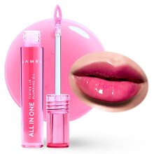 Lamel All-in-One Lip Oil - Brilho labial hidratante leve e no pegajoso colorido - Blsamo labial para uso diurno e noturno Mancha labial de long