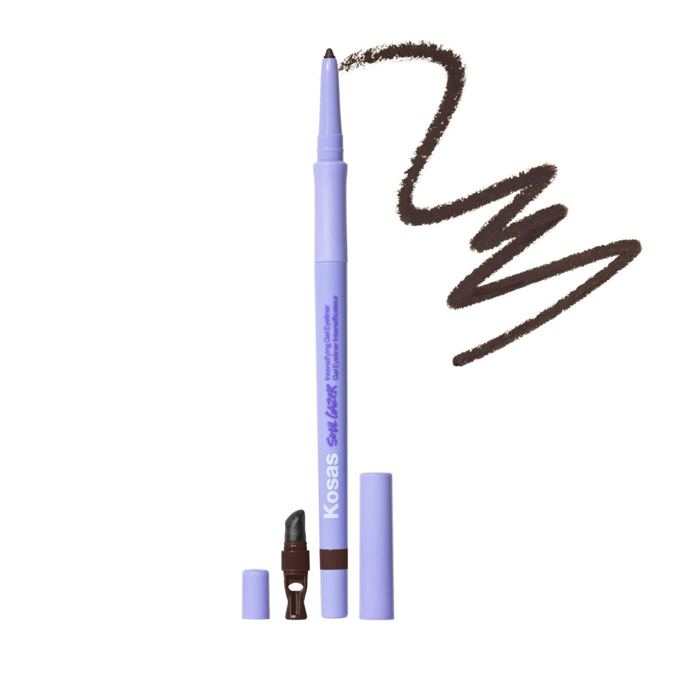 Kosas Soulgazer Gel Eyeliner (Allure) - Waterproof Smudge-Proof Pen With Hyaluronic Acid - Retractable Eyeliner Pencil With Sharpener & Smudger