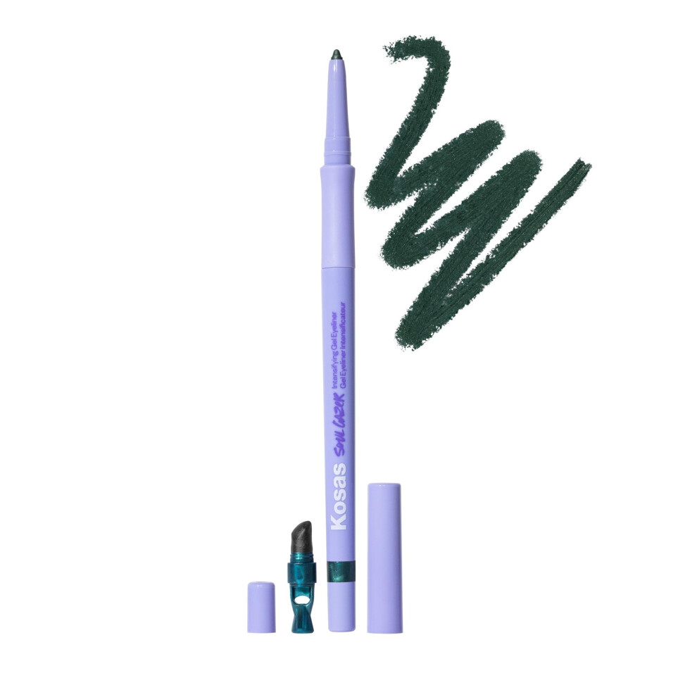 Kosas Soulgazer Gel Eyeliner (Eternal) - Waterproof Smudge-Proof Pen With Hyaluronic Acid - Retractable Eyeliner Pencil With Sharpener & Smudger