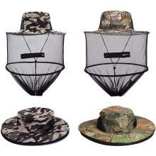 2 Pack Head Net Hat, Sun Hat Bucket Hat Fishing Hat with Hidden Net Mesh for Outdoor Lover Fishing Hiking Gardening Beekeeping Men or Women ArmyGreen