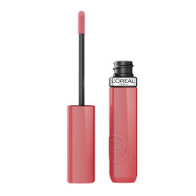 L'Oreal Paris Ufejlbarlig Lac Resistance Flydende Lbestift 16HR Langvarig Lip Makeup med Lak-lignende Glans og Zero Transfer 600 Le Nu Rose