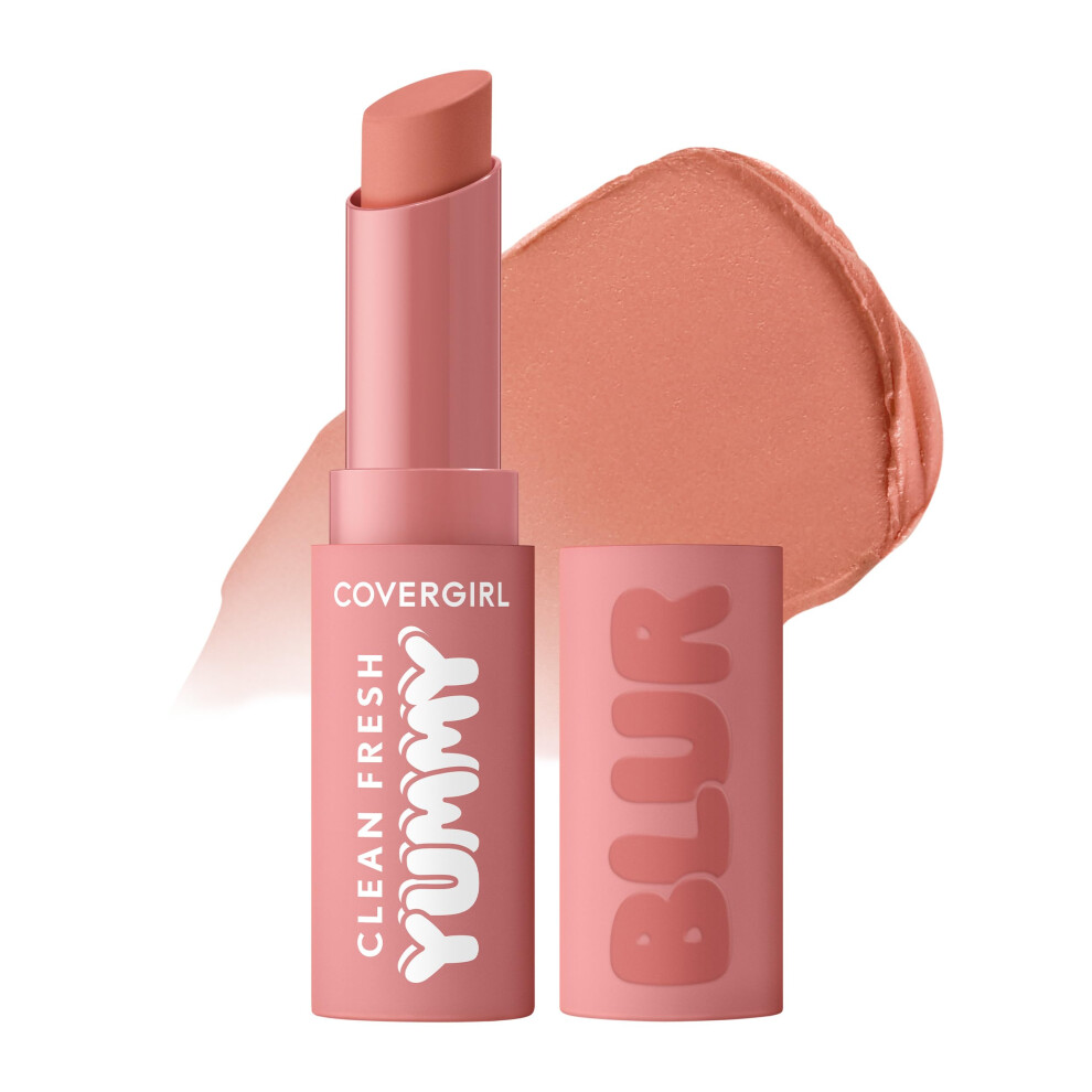 COVERGIRL Clean Fresh Yummy Blur Lipstick Blurring Effect Matte Lip Color Sweet Pomergranate Flavored Vegan Formula - 240 Blur the Lines (Lig