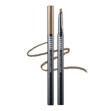 COSNORI Easy Draw Auto Eyebrow 02 Ginger Cookie - Traanvormige punt Langdurig wenkbrauwpotlood met borstel Gladde applicatie Natuurlijke wenkbrauwen