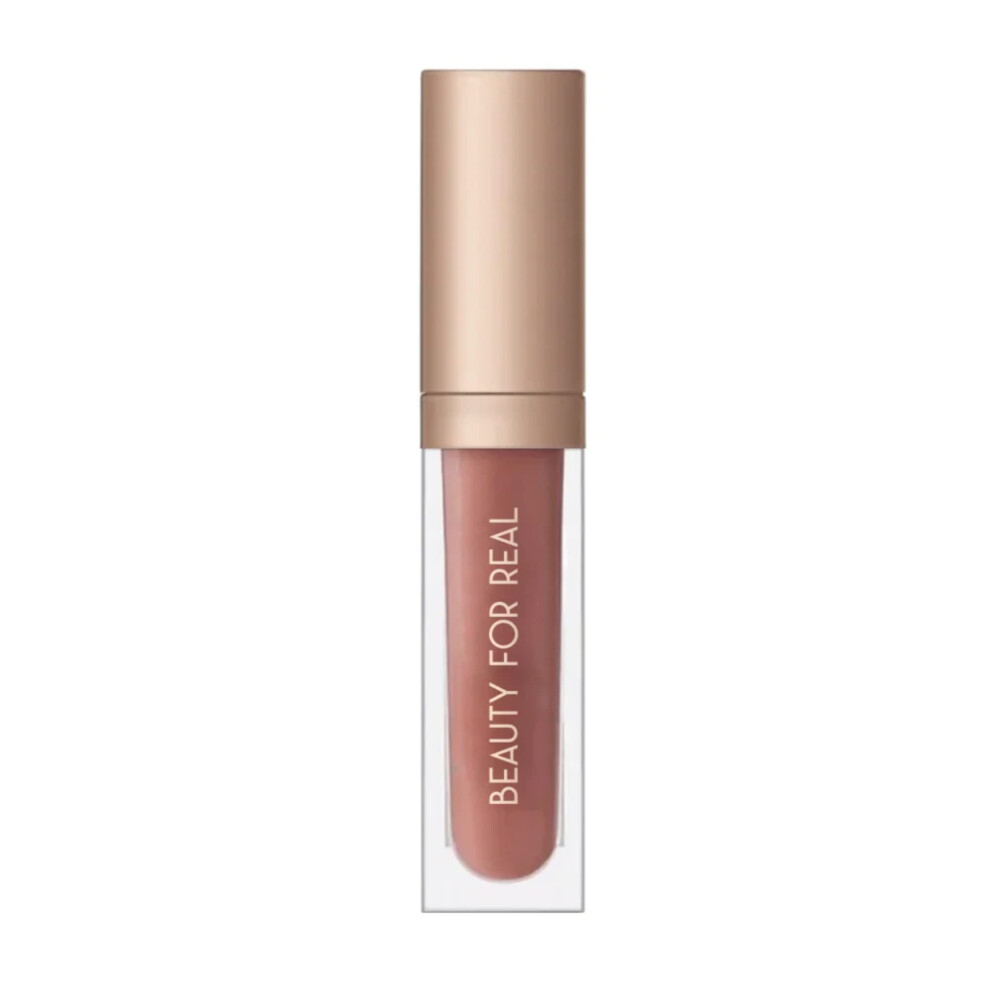 Beauty For Real Pink,Cream Lip Gloss + Shine Nudist - Beige Nude Pink - Non-Sticky Plumping & Hydrating Gloss - Light & Mirror In Cap - Contains Marine Col
