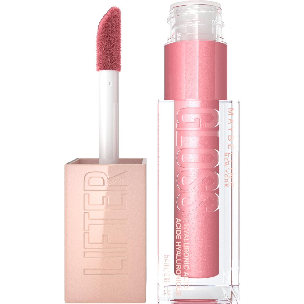 Maybelline Lifter Gloss  Hydrating Lip Gloss with Hyaluronic Acid  High Shine for Plumper Looking Lips  Brass  Pink Neutral  0.18 Ounce