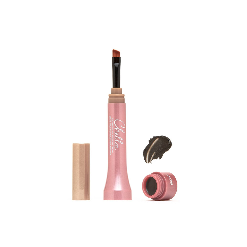 Chella Eyebrow Cream Elegant Ebony - Vegan Cruelty Free Paraben Free Gluten Free Eyebrow Pomade Makeup - Long Wearing Velvet Consistency Wa