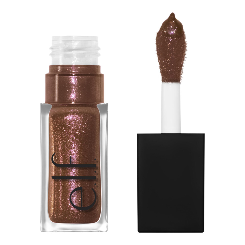 E.l.f. Glow Reviver Lip Oil, Nourishing And Hydrating With High-Shine Glimmer Finish & Sheer Wash Of Color, Minty Scent, Non-Sticky, Vegan & Cruelty-F