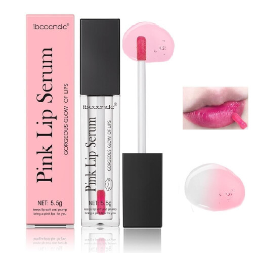 Gloss à Lèvres Magique Changeant de Couleur, Baume à Lèvres Hydratant Rose