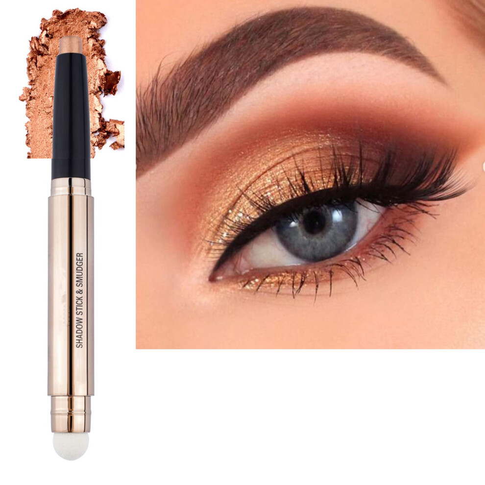 Miasarah 2 In 1 Cream Eyeshadow Stick Shimmer Smooth Eyeshadow Pencil Hypoallergenic Waterproof Long Lasting Eye Shadow Highlighter Stick Crea