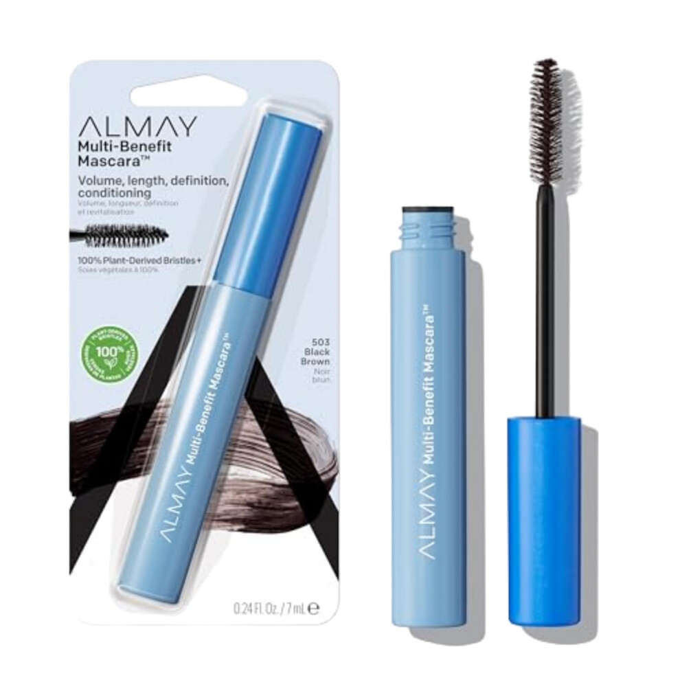 Almay Black,Brown Mascara Volume Length Definition & Conditioning Multi-Benefit Eye Makeup Hypoallergenic And Fragrance-Free 503 Black Brown