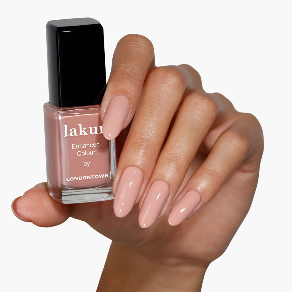 Londontown Lakur Nail Polish - Chip-Resistant Non-Toxic Conditions & Hydrates Nails | Glossy Neutral Rose Latte Creme 0.40 Fl Oz