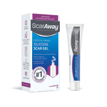 ScarAway 100% Medical-Grade Silicone Scar Gel for Face Body Surgical Burn Hypertrophic Keloids and Acne Scar Treatment 0.71 Ounces (20 Gra