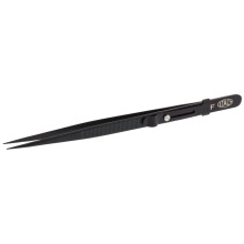 Pinces à épiler Allegro en acier inoxydable, noires, pointes fines, verrouillables, 6-1/2 pouces | TWZ-173.72
