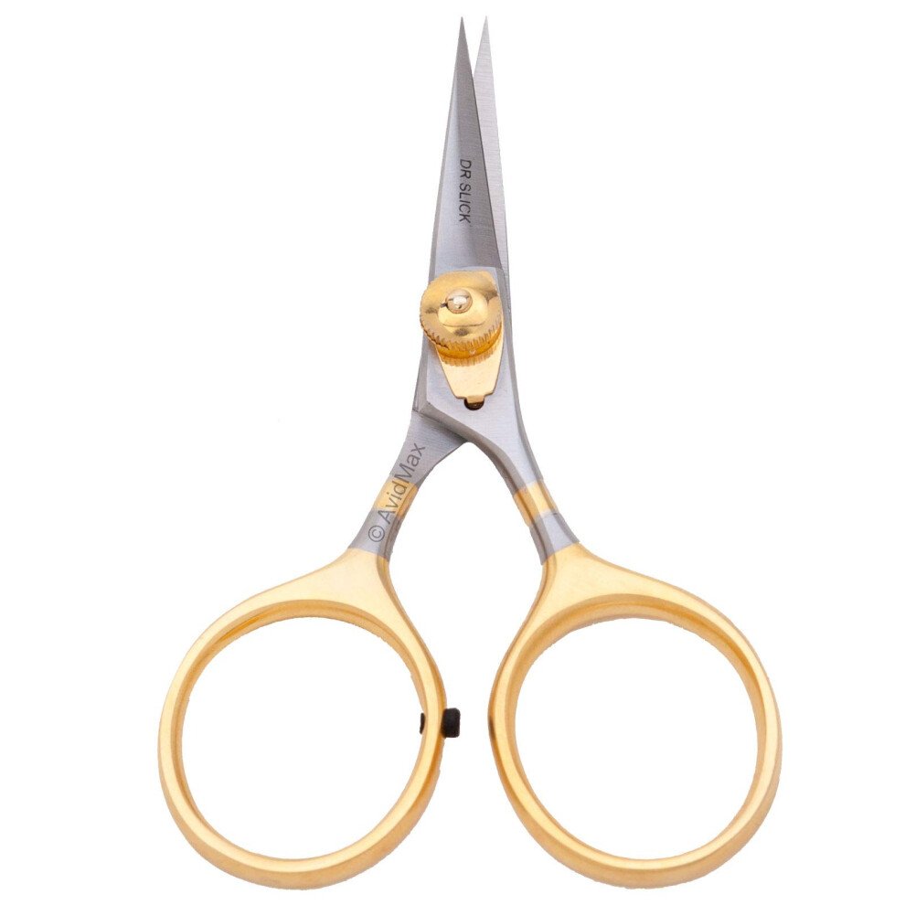 Dr. Slick Gold Hair Razor Scissor 4-1/2"""" Loops Adjustable Tension Straight