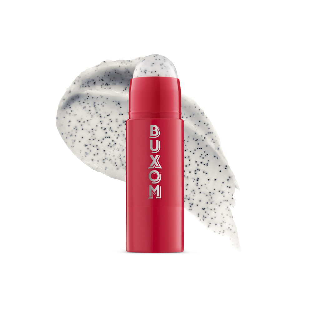 BUXOM Power-Full Lip Scrub  Gentle Sugar Exfoliator  Hydrating Scrub Stick for Lip Prep  Moisturizing Lip Care with Papaya Seed Oil  Cruelty Free