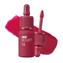 Peripera Ink the Velvet Lip Tint - Cor de alta pigmentao Longwear Sem peso No testado em animais Sem glten Sem parabenos (016 HEART FUCHSIA P