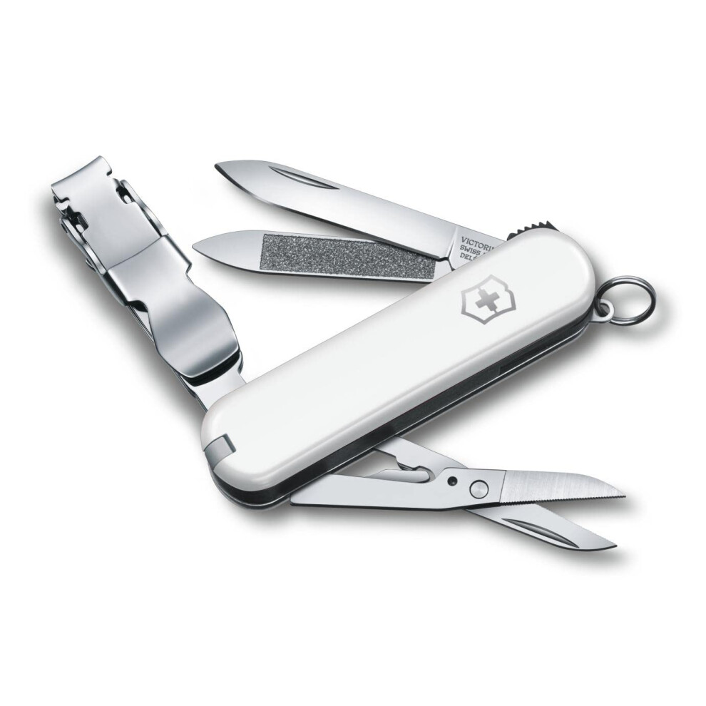 Victorinox Nail Clip 580 8 Functions Swiss Made Multi-Tool With Nail File Nail Cleaner And Small Blade - White