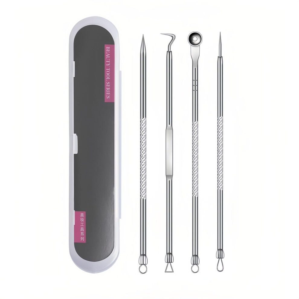 Chinshwehaw White Professional Facial Blackhead Tweezers Extractor Acne Kit Pimple Popper Tool Clip For Heads Acne Clip Ingrown Hairs Tweezers Blackheads
