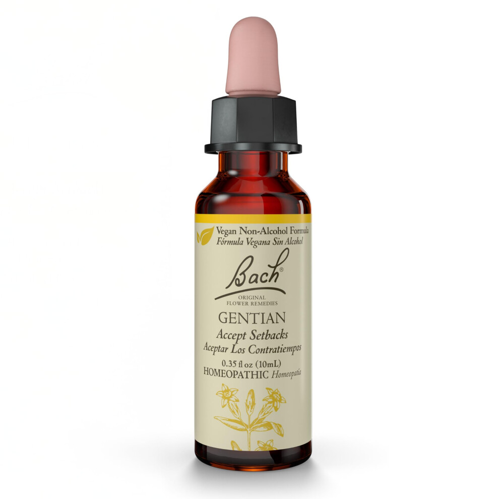 Remï¿½Des De Fleurs De Bach Bach Original Flower Remedies Gentian (Non-Alcohol Formula) - Accept Setbacks - Natural Homeopathic Flower Essence For Emotional Balance - Vegan