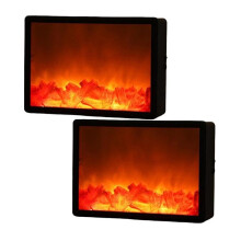 Portable Led Fireplace Lantern Flamless Log Fire Effect Lamp Home Garden