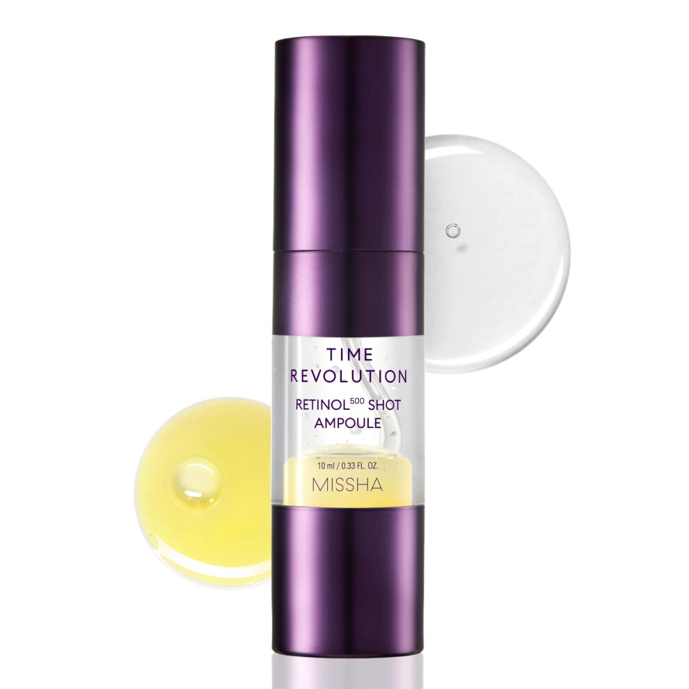 Missha Cream Time Revolution Night Repair Retinol Intensive Ampoule 0.33 Fl Oz - Advanced Korean Facial Serum For Skin Barrier Strengthening Improved