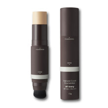 Base de Maquillaje Natural OBgE #21 (Marfil, 0.5oz) - Base en Stick con Brocha para Corrección de Tono