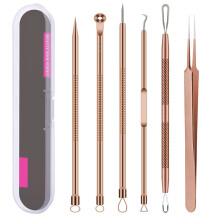 Pimple Popper Tool Kit 6 Pcs Blackhead Remover Acne Needle Tools Set Removing Treatment Comedone Whitehead Popping Zit for Nose Face Skin Blemis