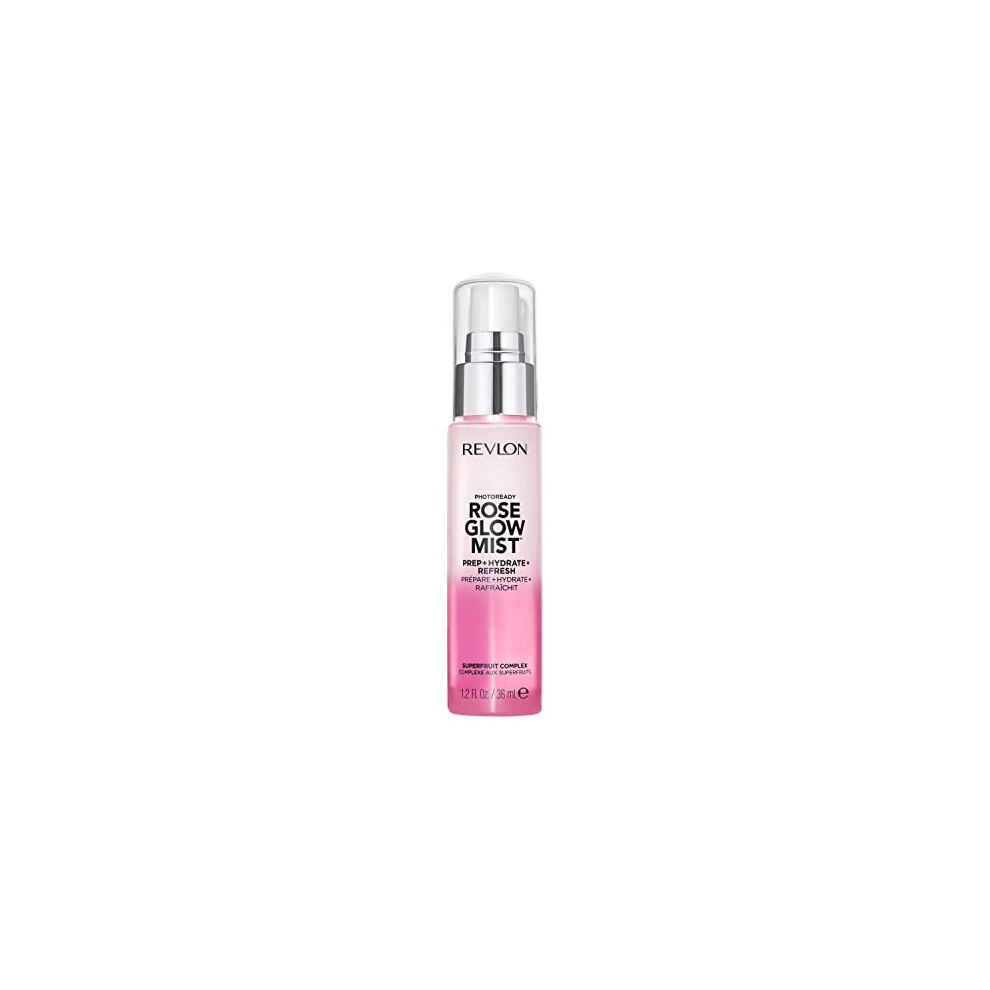 REVLON PhotoReady Rose Glow Face Primer Prep Hydrate Refresh Spray with Sheer Coverage Infused with Nourishing Oils And Super Fruit Complex 1.2 f