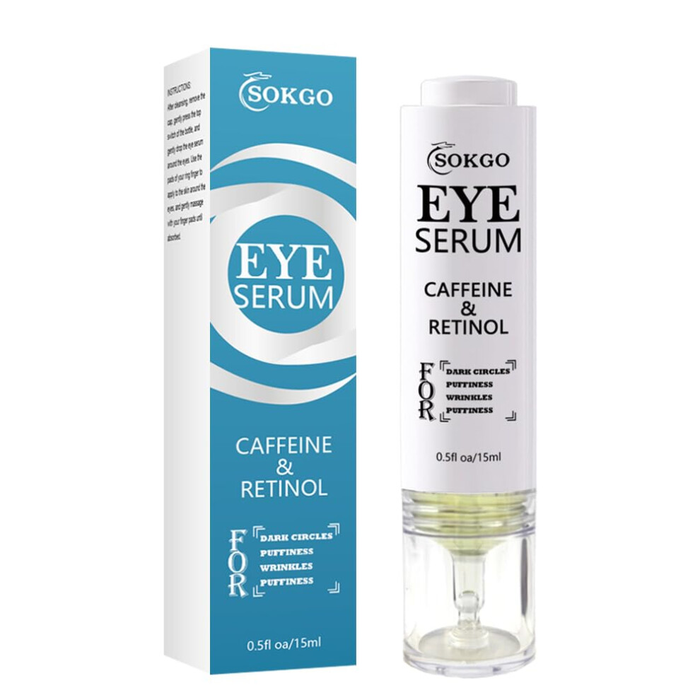 Fovcos Dark Caffeine Eye Serum Retinol Eye Firming Serum For Circles And Puffiness Anti Aging Eye Serum With Hyaluronic Vitamin E Smooth Fine Lines A