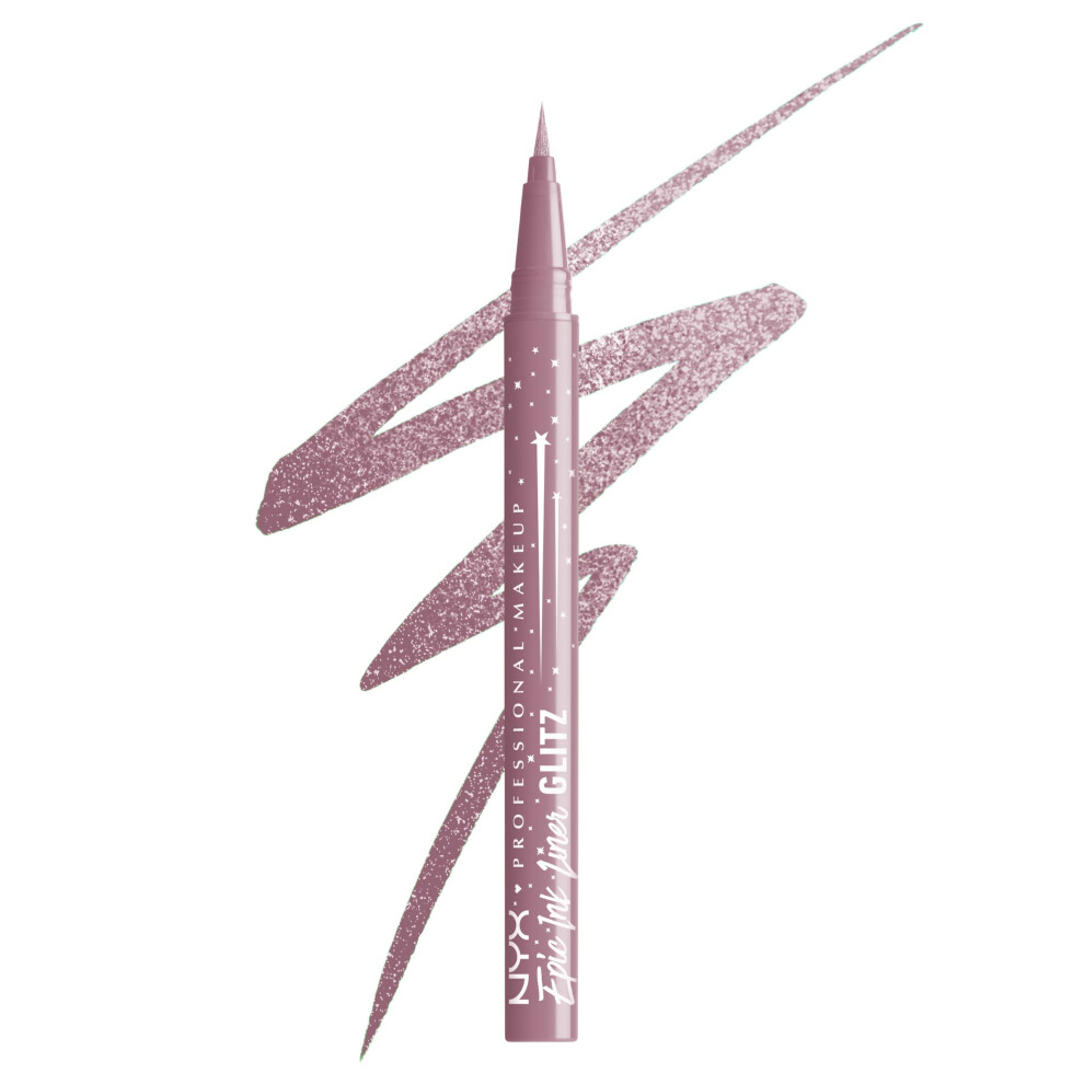 Nyx Professional Makeup Epic Ink Glitz Liner Waterproof Metallic Liquid Eyeliner With Vegan Formula - Shimmer Stitch (Shimmer Mauve ) Purple