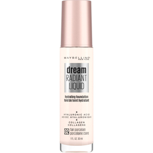Maybelline Maybelline Dream Radiant Liquid Medium Coverage Hydrating Makeup Lightweight Liquid Foundation Fair Porcelain 1 Count 1