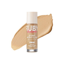 Ruby Kisses Glowy Skin Filter Foundation  All-in-1 Primer-Hauttnung und Highlighter, feuchtigkeitsspendende, leichte Abdeckung mit Squalan, natrli