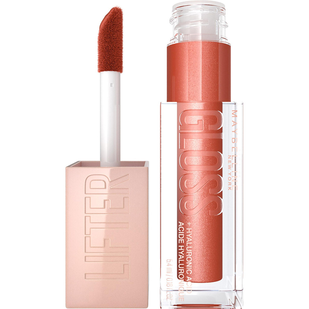 Maybelline Lifter Gloss  Hydrating Lip Gloss with Hyaluronic Acid  High Shine for Plumper Looking Lips  Sand  Rose Neutral  0.18 Ounce
