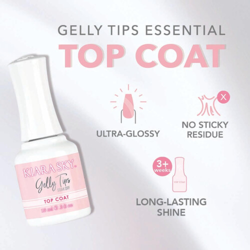 Kiara Sky Gelly Tip Top Coat 0,5 fl oz | Formula non trasparente 1