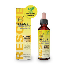 Bach RESCUE Remedy Dropper 20mL, Natuurlijk Stressverlichting, Homeopathische Bloesem, Vegan, Glutenvrij & Suikervrij