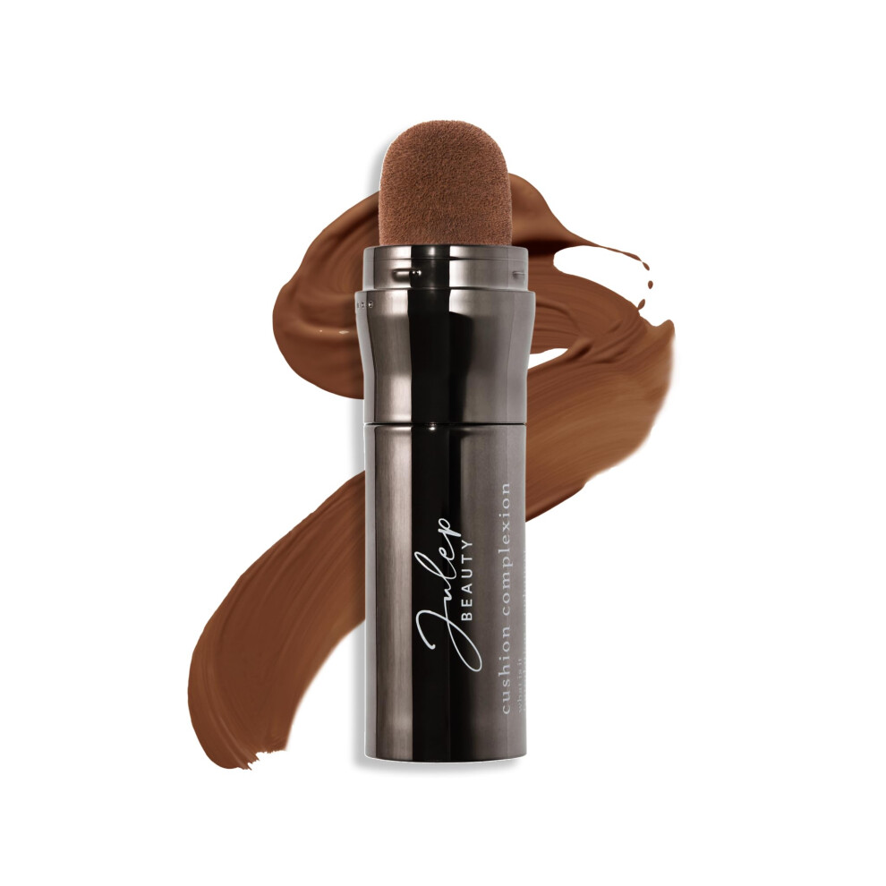 Julep Cushion Complexion Medium Coverage Foundation - Espresso | Covers Brightens & Evens Skin Tone | On-The-Go Cushion Applicator | Hyaluronic