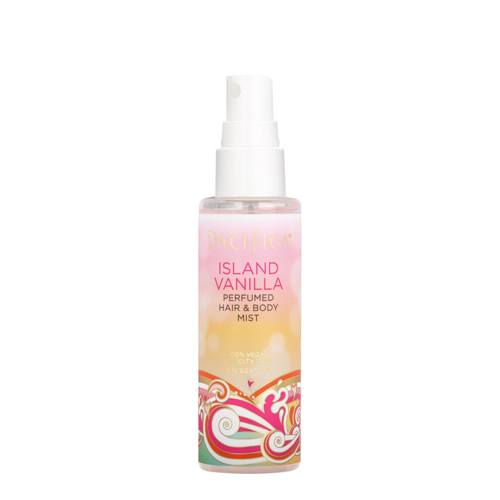 Pacifica Mini Island Vanilla Perfumed Hair & Body Mist Alcohol-Free Spray Designed For Head-To-Toe Wear Vegan & Cruelty-Free 2 Fl Oz