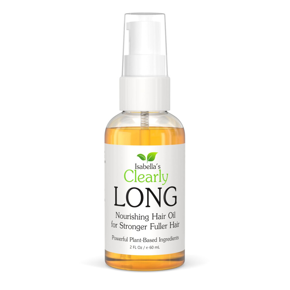Isabella's Clearly Clearly Long 100% Natural Hair Strengthening + Conditioning Leave In Treatment For Split Ends Dry Damaged Hair With Castor Jojoba Argan Oils