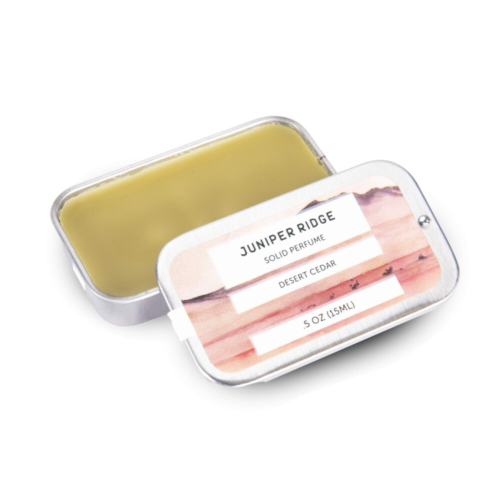 Juniper Ridge Desert Cedar Solid Perfume | Wild-Harvested Essential Oil Blend | Unisex Fragrance | Travel Friendly | 0.5 Oz Tin
