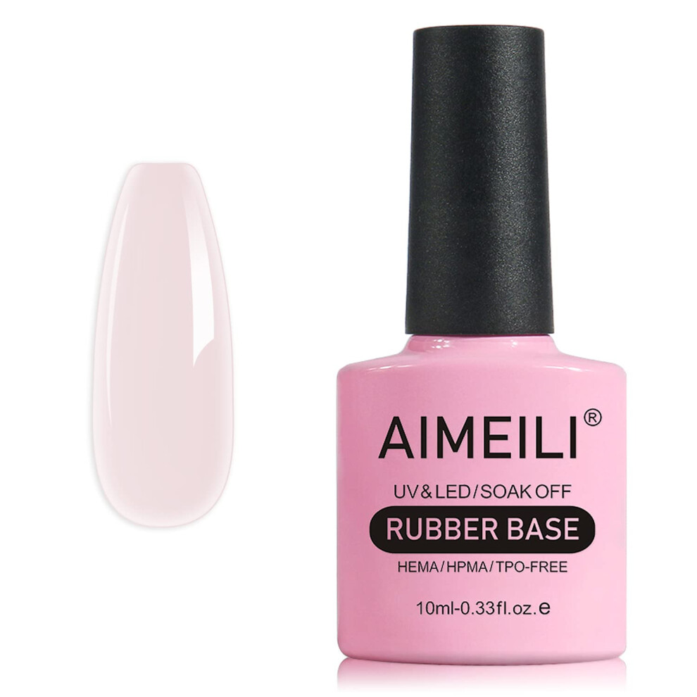 AIMEILI Hema Free Rubber Base Gel For Nails  Soak Off U V LED Clear Sheer Gel Nail Polish  4 in 1 Nail Strengthen/Enhance/Base Coat/Color Gel Pol-image-OPC-PHXPP2X-NEW