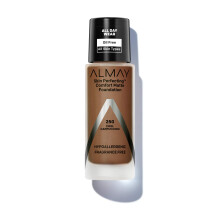 Almay Skin Perfecting Comfort Matte Foundation, hypoallergen, tierversuchsfrei, parfmfrei, dermatologisch getestet, flssiges Make-up, khles Cappuc