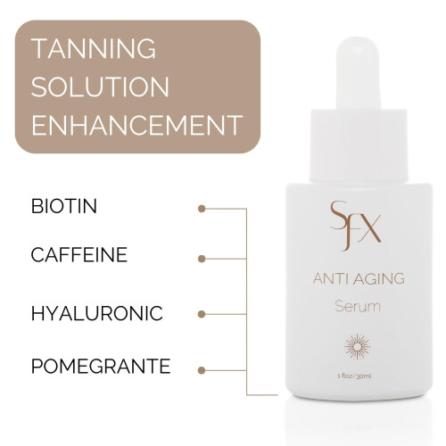 Aditivo de bronzeamento artificial SunFX | Antienvelhecimento | Poderosos ingredientes antienvelhecimento - 1 fl oz/30ml 1