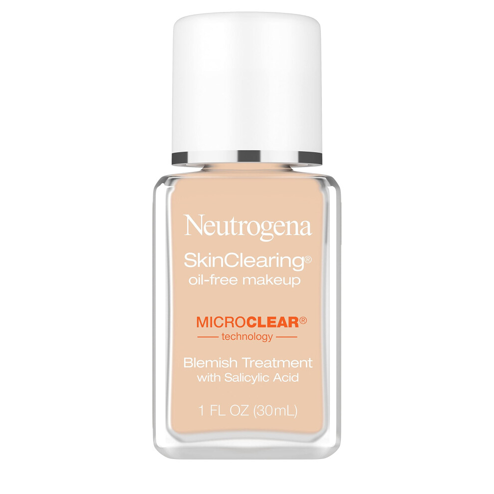 Neutrogena Skinclearing Oil-Free Acne And Blemish Fighting Liquid Foundation With Salicylic Acid Acne Medicine, Shine Controlling, For Acne Prone Skin